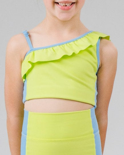 Lime Twist Stand Out Ruffle Crop
