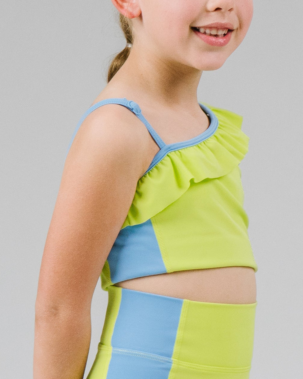 Lime Twist Stand Out Ruffle Crop