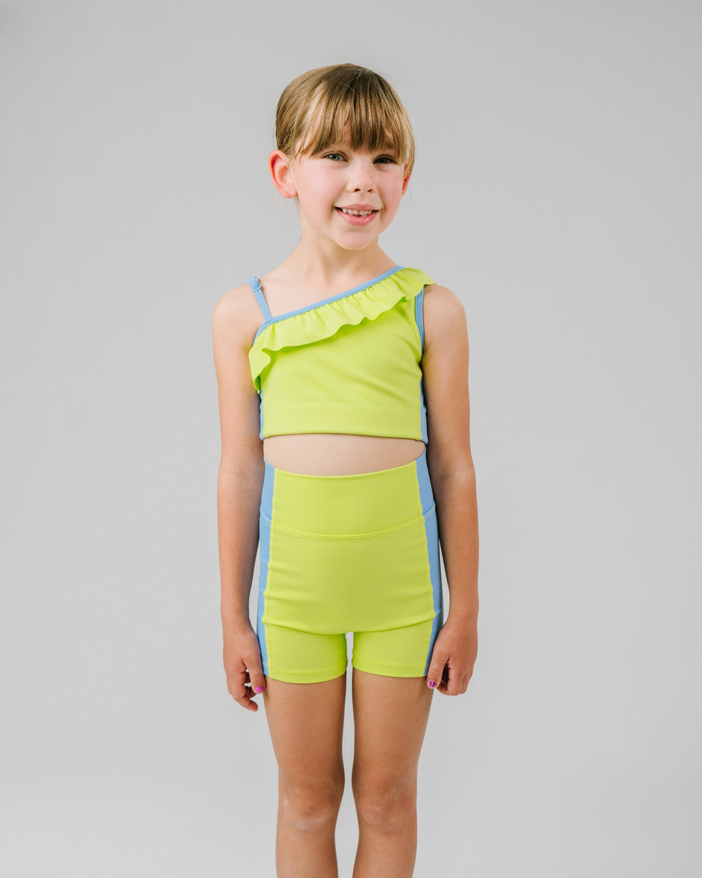 Lime Twist Stand Out Ruffle Crop