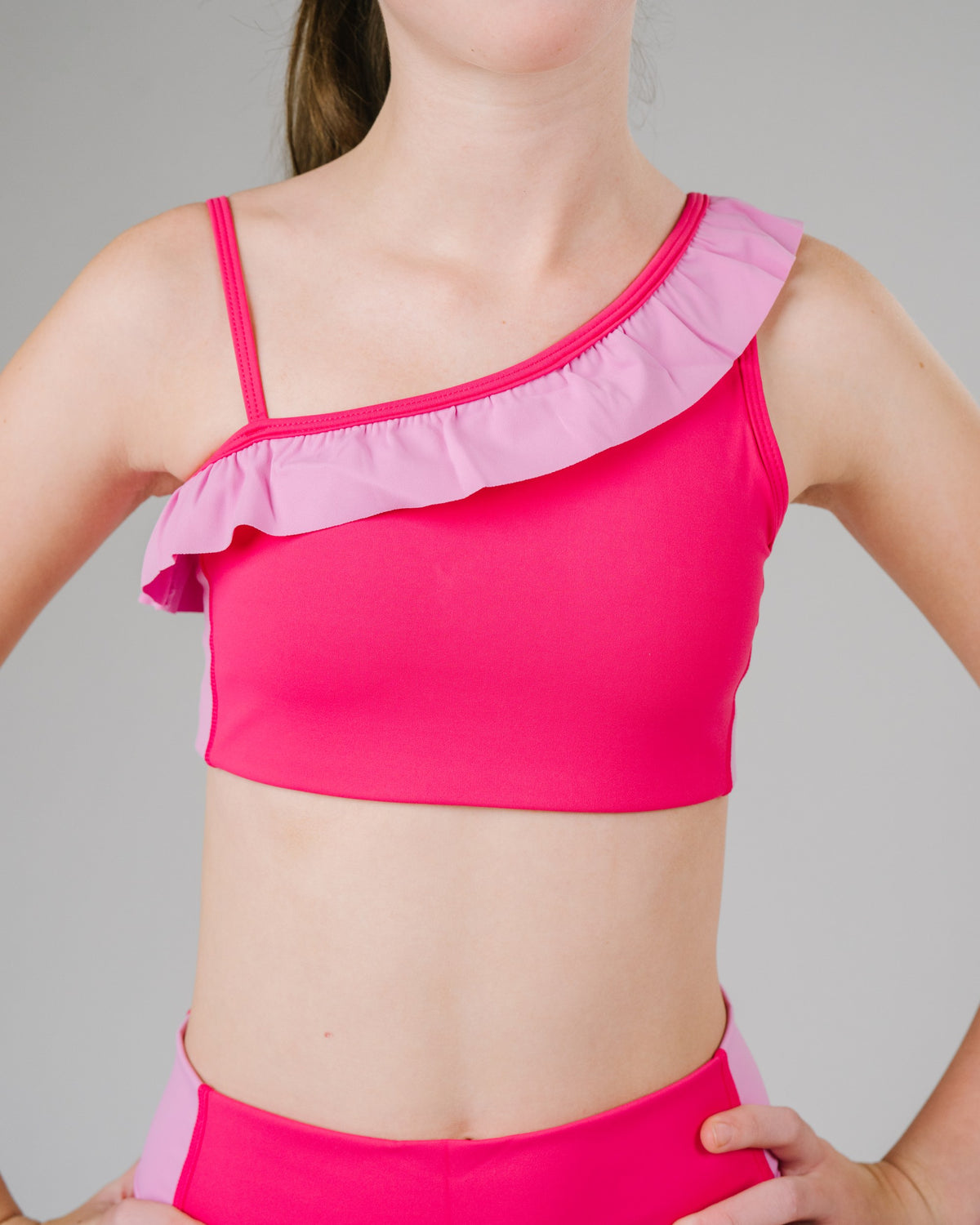 Pink Pulse Stand Out Ruffle Crop