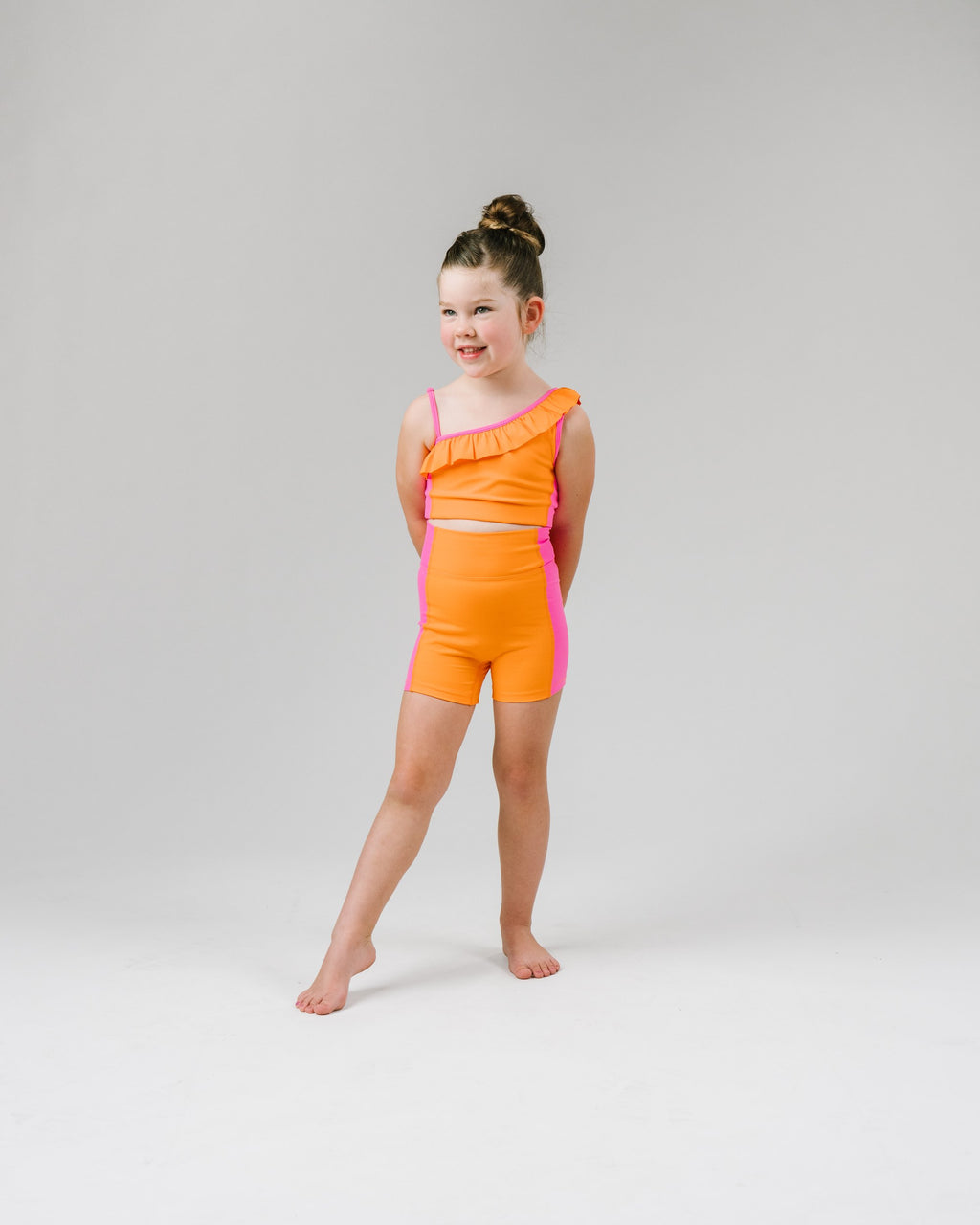 Clementine Pop Stand Out Ruffle Crop