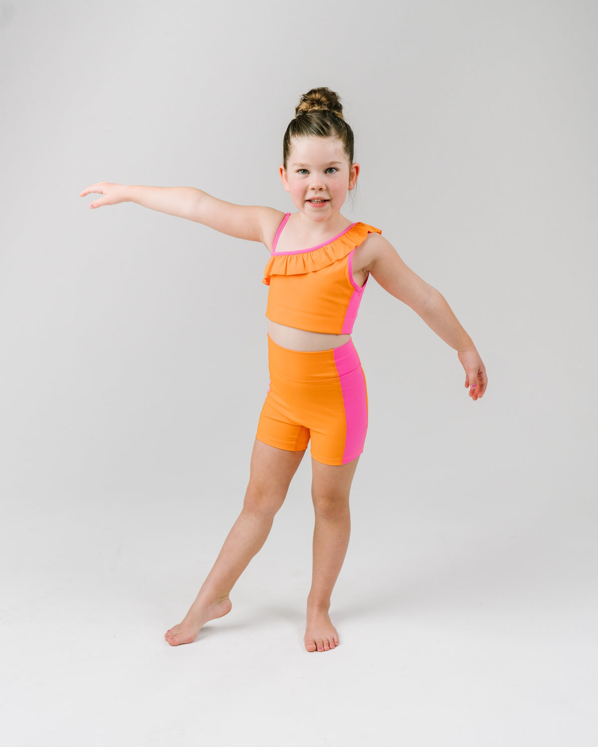Clementine Pop Stand Out Ruffle Crop