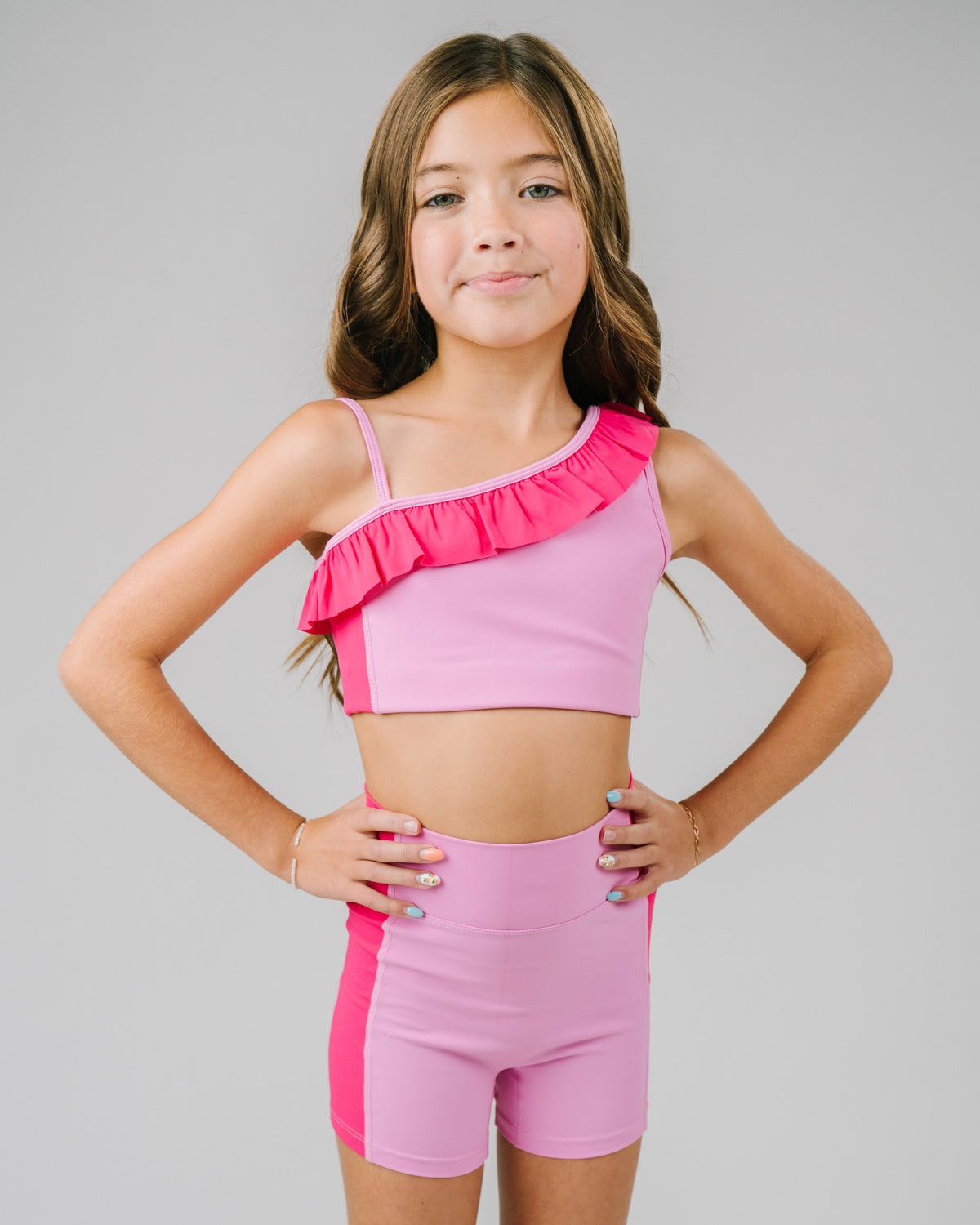 Bubblegum Pink Stand Out Ruffle Crop
