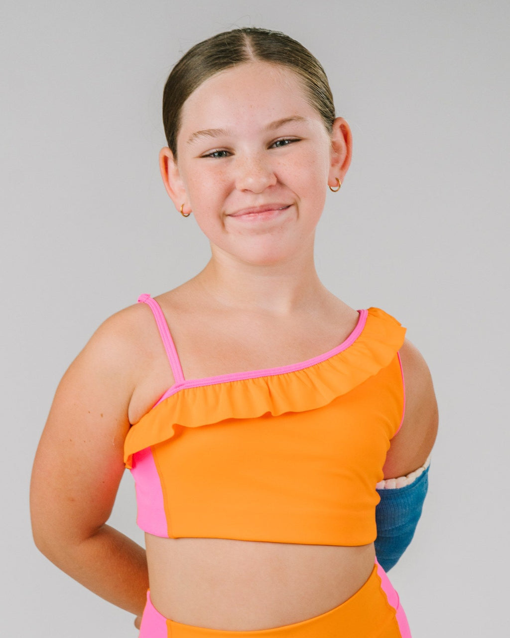 Clementine Pop Stand Out Ruffle Crop