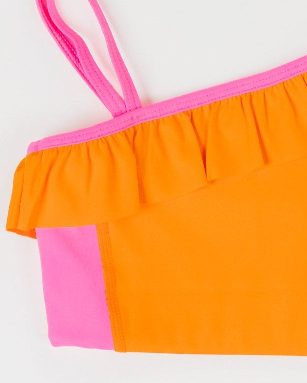 Clementine Pop Stand Out Ruffle Crop